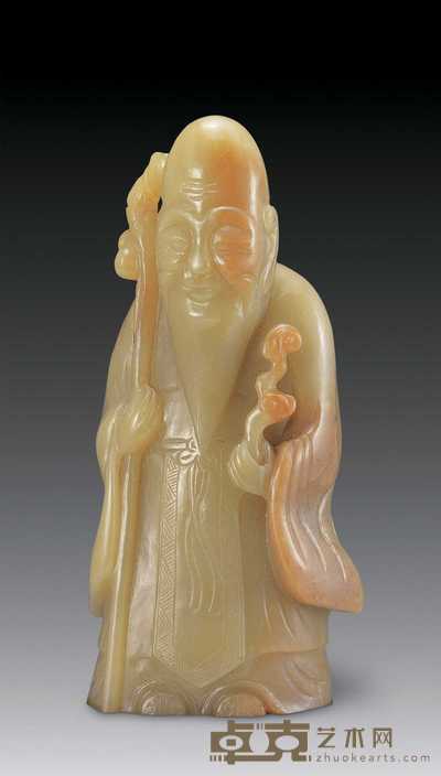 清 黄玉寿星 高17.5cm